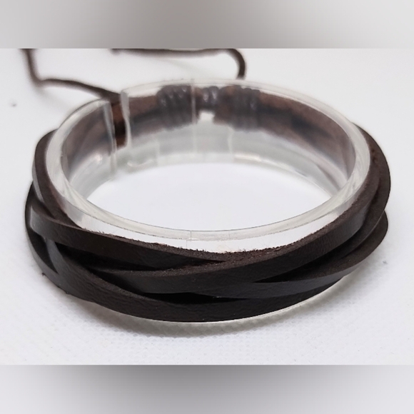 Men's Bracelet Leather Layered Brown New f39 - Picture 1 of 1
